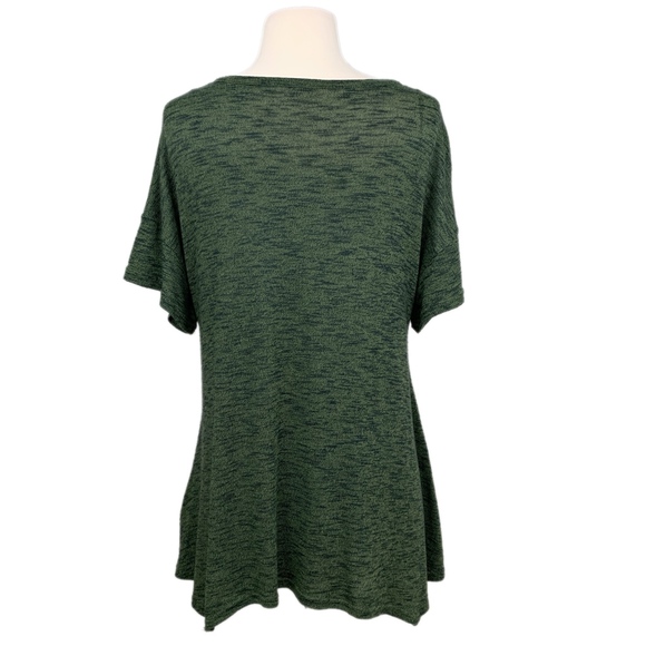 JUICY COUTURE Top Shark-Bite Short Flutter Sleeve Spandex Olive Green Small - Picture 5 of 5